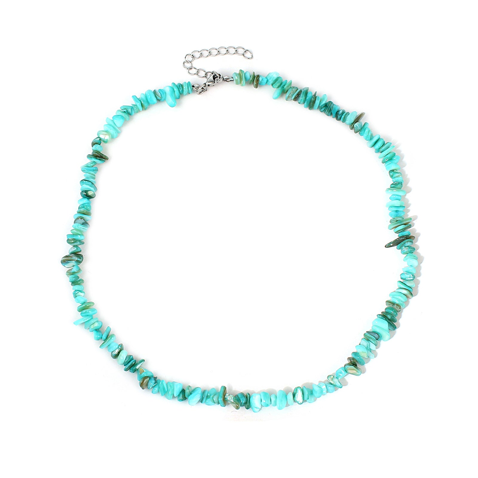 Wholesale Summer vacation new colorful irregular natural shell handmade beaded necklace
